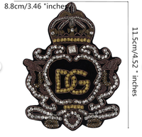 Applique décorative de luxe Crown Bee faite à la main, indienne, en fil 3D en relief, écologique, lavable, résistante à l'eau, personnalisable, à coudre
