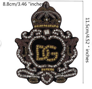 Appliques décoratives de luxe personnalisables Crown Bee, faites à la main, en fil indien 3D en relief, résistantes à l'eau, à coudre - Product Image 3