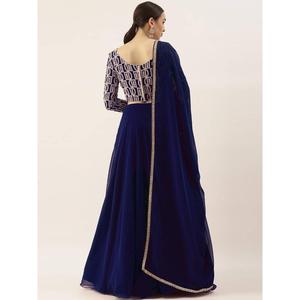 Charmant fil bleu travail Georgette Sangeet Wear Lehenga Choli - Product Image 5