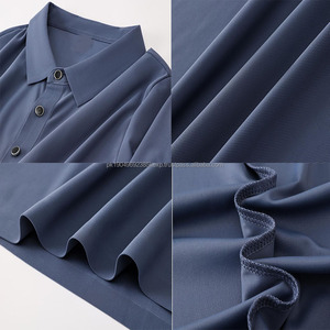 Polo de Manga Corta Casual de Secado Rápido, Elástico, con Logotipo Personalizado, Transpirable, de Seda Helada para Verano - Product Image 3