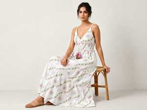 Women Boho Embroidered Cotton Maxi <b>Dress</b> – Sleeveless Smocked Waist Tiered Long <b>Dress</b> with Tassel Detail - Product Image 4