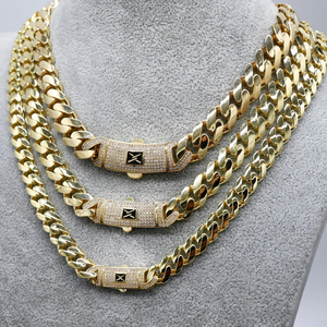 Solid 10K Real Gold Plated Men's Or Women's Hip Hop Chain Necklace With Cubic Zirconia Inlay Link Chain Jewelry - Product Image 4