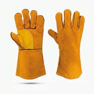 Guantes de Soldadura de Cuero, Transpirables, Resistentes al Calor, Protección Laboral para Exteriores, Anti-escaldaduras, Altas Temperaturas - Product Image 1