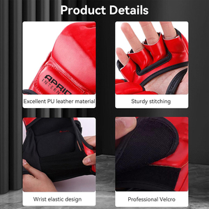 Guantes de Boxeo MMA al por Mayor para Clubes y Equipos, Color Rojo, Protección UV, Correa de Muñeca Ajustable, Ligeros, Personalizables, de Cuero - Product Image 3