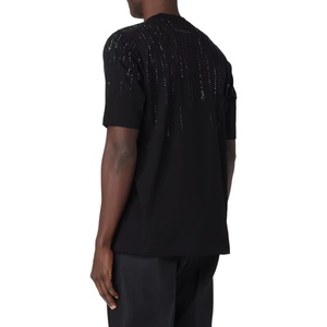 Nouveau T-shirt vierge à manches courtes pour homme, 100 % coton, coupe classique, imprimé sérigraphié, avec transfert de strass sur le devant, en tissu Oxford - Product Image 2