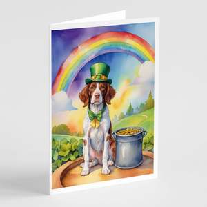 Whimsical brittany spaniel st.patrick's Day การ์ดอวยพรแพ็ค8การ์ดเปล่าพร้อมซองจดหมายขนาด A7 5x7 - Product Image 1