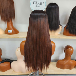Vietnamese Virgin Hair <b>Long</b> Bone Straight Ombre Color for Lace <b>Wig</b> Transparent Double Drawn 5X5 Closure Glueless 200% Density - Product Image 2