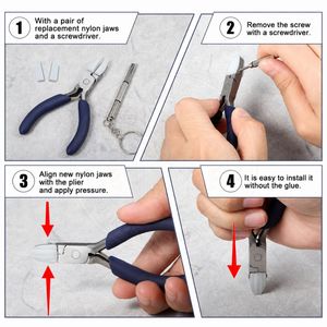 145mm Nylon Jaws Flat Nose Plier Smooth Jaws Spring Finger Grip Foaming Handles for Jewelry <b>Wire</b> Wrapping <b>Crimping</b> OEM Fishing - Product Image 4