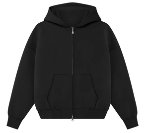 Sweat à capuche court zippé Skye personnalisé avec logo, en molleton de coton épais de haute qualité, coupe ample, impression par transfert thermique - Product Image 4