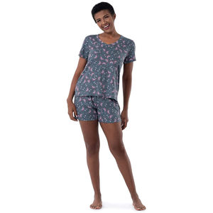 Ensemble de survêtement tendance pour femmes grandes tailles, en tissu uni, pour le yoga et le sport, deux pièces, short à manches courtes, antibactérien - Product Image 3