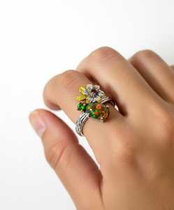 Anillo de Lujo con Ópalo de Fuego Etíope, Certificado IGI, Plata de Ley, Joyería de Boda, Color Intenso, Diseño Clásico y Atemporal - Product Image 2