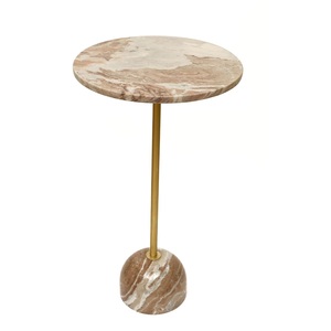 Round Coffee <b>Table</b> Marble Top Semicircle Base Modern <b>Sofa</b> <b>Side</b> <b>Table</b> for Living Room Bedroom Balcony Study Home Decor - Product Image 1