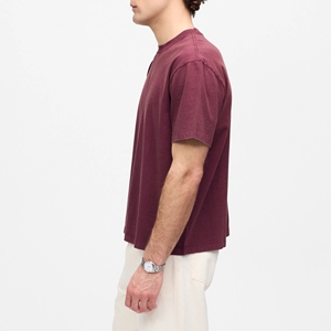 Camisetas de Punto de Algodón Puro 100% Transpirables para Hombre, Corte Holgado Básico, Tejido de Lana, Bordado Frontal con Letra, Secado Rápido, Personalizables - Product Image 2
