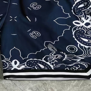 Shorts de bain pour homme à imprimé paisley, séchage rapide, cordon de serrage, taille élastique, décontractés, en polyester, longueur courte, shorts de sport - Product Image 3