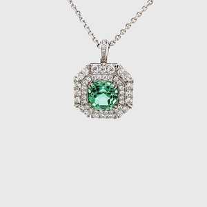 สร้อยคอทองคำแท้ 14k ประดับเพชรทรงรัศมี ดีไซน์ทันสมัย ประดับด้วยทัวร์มาลีนสีเขียวมิ้นท์ สร้อยคอเจ้าสาว สั่งทำได้ ขายส่ง เครื่องประดับคุณภาพสูง - Product Image 6