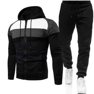 Men's 2 Piece Outfits Solid Color Long Sleeve Track Suit <b>Jacket</b> Coat Pants Tracksuit Set Gym <b>Workout</b> Casual Wear Track Suit - Product Image 3
