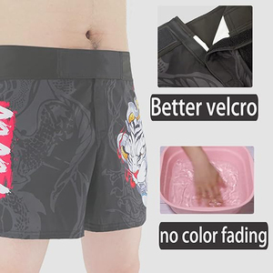 Pantalones Cortos de Artes Marciales para Hombre, Estampado de Tigre y Dragón Negro, Secado Rápido, Poliéster, Corte Regular, Talla Adulto, Logotipo Frontal, Ropa de Artes Marciales Mixtas - Product Image 3