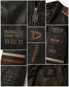 Custom Men Genuine Leather <b>Jacket</b> OEM Private Label Motorcycle <b>Biker</b> <b>Jacket</b> Wholesale Manufacturer - Product Image 5