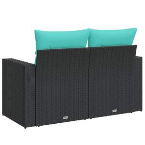 Sofá de Jardín de 2 Plazas en Poliratán Negro con Patas Ajustables, Muebles de Exterior Cómodos - Product Image 6