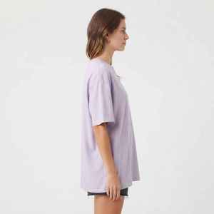 Camiseta de Algodón Lila para Mujer, Corte Holgado, Cuello Redondo, Manga Corta, Informal, con Logotipo Estampado, Transpirable, para Primavera/Verano - Product Image 3
