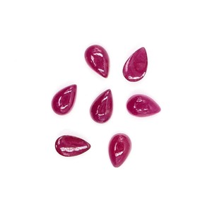 Cabochons de rubis naturels de Bangkok, calibrés, forme poire, 5x8mm, pierres précieuses de rubis naturelles en vrac pour la création de bijoux, prêts à l'emploi - Product Image 5