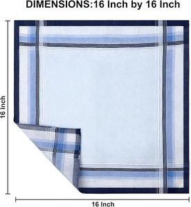 Mouchoirs en coton carrés blancs unis, doux, respectueux de la peau, décontractés, pour toutes les saisons, élégants - Product Image 2
