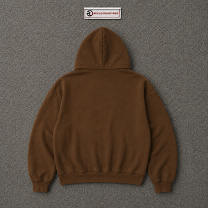 Sweat à capuche oversize marron premium, streetwear graphique, pull unisexe en molleton épais, avec typographie crème audacieuse - Product Image 6