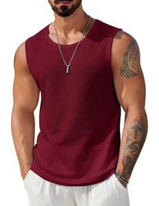 Men's Knitted Cotton Tank Top Casual <b>Muscle</b> Fit Gym Workout Sports <b>Vest</b> Breathable Quick Dry Eco-Friendly Front Lightweight - Product Image 1