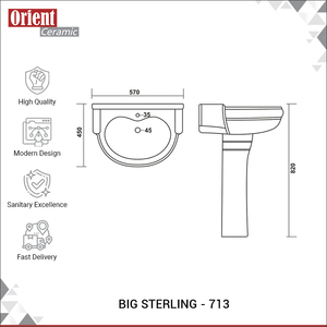 Direct Factory Supply Premium Quality Bathroom Usage Hygienic Wash <b>Basin</b> Pedestal of White Ceramic for Home and Hotel from India - Product Image 3