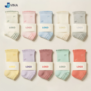 Chaussettes courtes pour femmes JZVINA en coton antidérapantes avec motif nœud jacquard tricoté pour usage quotidien printemps - Product Image 5