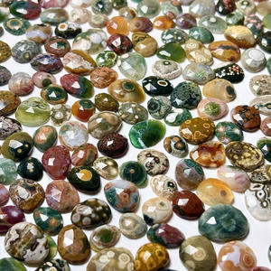 Piedra suelta de jaspe oceánico con corte rosa, forma libre, para la elaboración de joyas - Product Image 3