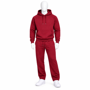 Ensemble de survêtement pour homme à capuche, grande taille, 100% coton, avec logo, couleur unie automne, design personnalisé, short, impression flamme délavée à l'acide - Product Image 5