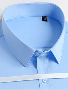 Chemise Homme Unie Slim à Revers Manches Longues en Viscose/Coton Écologique et Infroissable pour Tenues Décontractées, Professionnelles, Mariages et Rendez-vous - Product Image 2
