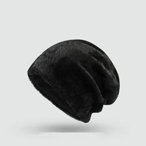 Bonnet unisexe épais et moelleux à double couche en fausse fourrure beige unie, tricoté avec impression numérique, style décontracté 2026 - Product Image 4