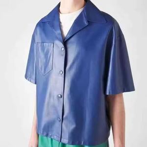 เสื้อหนังแท้ยูนิเซ็กซ์ หนังวัวคุณภาพพรีเมียม แฟชั่นลำลอง ติดกระดุม เสื้อหนังสั่งทำโลโก้ได้ โรงงานผู้ผลิต OEM - Product Image 2