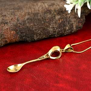 Pendentif cuillère crâne d'oiseau, collier vintage en alliage, bijoux de mode unisexe, thème alimentaire - Product Image 3