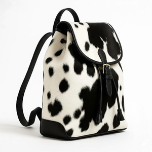 Unisex Cowhide Leather School Bag With Buckle Closure Shoulder Straps Fashionable Daily Use Travel Bagpack - Product Image 3