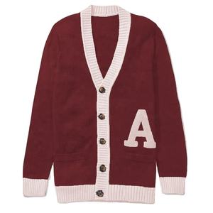 New Arrivals Custom <b>Knit</b> Varsity Chenille Logo <b>Cardigan</b> Woolen College Knitwear Button Winter Letterman Sweater for Lettermen - Product Image 3