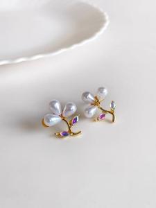 Pendientes de Perlas con Acabado Plateado, Ligeros, para Uso Diario, Estilo Étnico, Producto al por Mayor, Joyería de Moda para Mujer - Product Image 3