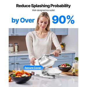 Macchina Elettrica per Ghiaccio Tritato a 4 Lame, 129 kg/ora, in Acciaio Inossidabile, con Coperchio Ciotola, Modello 2022, Tritaghiaccio e Raschiaghiaccio - Product Image 5