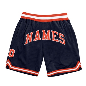 Wholesale Direct OMMIZ INDUSTRY Best Selling Custom Royal White-Black Authentic Throwback Basketball Shorts - Product Image 5