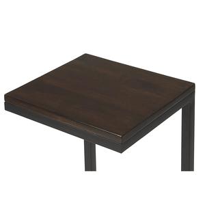 Mesa Auxiliar Contemporánea en Forma de C con Base Cuadrada Compacta y Diseño que Ahorra Espacio, Ideal como Mesa Auxiliar para Sofá o Bar - Product Image 3