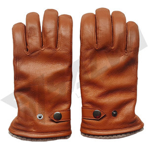 Soft Winter Men Genuine Cow Leather Gloves Outdoor Fashion Men's Warm Leather Driving Dressing Gloves - Product Image 2