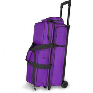 Rohzen Sports Rolling Sports Duffel <b>Bag</b> Heavy Duty <b>Wheels</b> Telescoping Handle Multi-Pocket 50-70L PU Material <b>Travel</b> Gear - Product Image 1