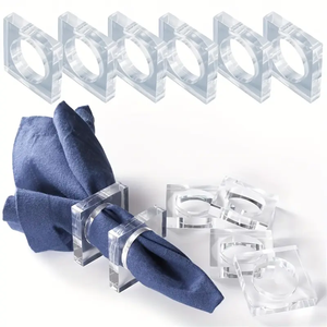 Anillos de Servilleta Acrílicos de Lujo para Decoración de Bodas y Navidad, Juego de 4 Piezas, Accesorios de Mesa a Precio Accesible - Product Image 3