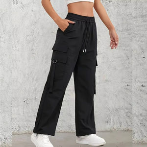 กางเกงขายส่งใหม่สำหรับผู้หญิง กางเกงลำลอง กางเกงเอวสูง มีกระเป๋า กางเกงคาร์โก้ ใส่สบาย - Product Image 2