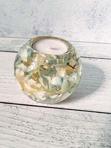 Luxury Handmade Gold <b>Leaf</b> Resin Candle Holder Set for Wedding Centerpieces And Modern Home Decor Heat Resistant Epoxy Tea <b>Light</b> - Product Image 4