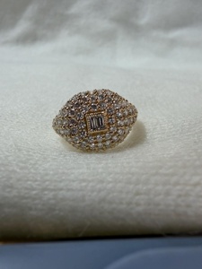 Bague Statement Pavée Coupe Baguette et Poire Mélangées, Sertie de Diamants de Laboratoire, en Or Massif 14K 18K, Luxe - Product Image 5