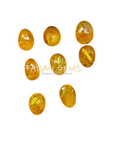 Cabujón de piedras preciosas sueltas facetadas de rutilo dorado Natural, forma de mezcla pulida, fabricación de joyas certificadas de cristal de todos los tamaños - Product Image 1