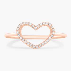Open Geometric Heart <b>Stacking</b> Band Custom 10K 14K 18K Solid Gold Round Cut Lab Grown Diamond Statement <b>Rings</b> Pave Set Wholesale - Product Image 5